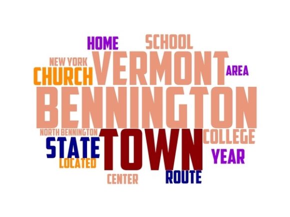 Bennington Typography Tshirt: A Vibrant Wordcloud Design for Creative Expression