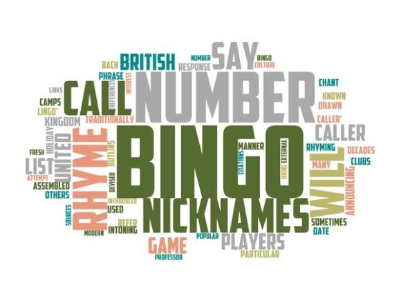 Bingo Caller Typography Wallpaper: A Vibrant, Hand-Drawn Wordcloud for Meaningful Design