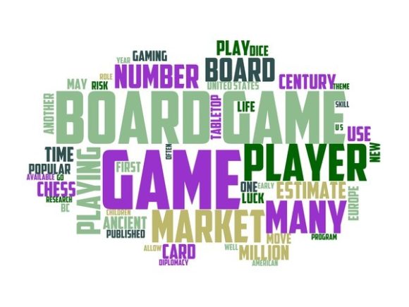 Board Games Typography Print: A Vibrant Word Cloud for Creative Expression